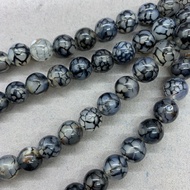 Black Scale Glaze Agate Beads 4-12mm Round Natural Loose Stone Bead Diy celet