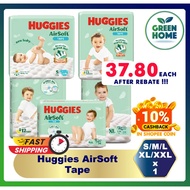 RM37.80 each after rebate (Huggies AirSoft Tape S/M/L/XL/XXL)(1 Pack)