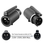 For Tesla To SAE J1772 Type 1 EV Adapter 250V 60A Max. Female To Male Charging Adaptor Converter Rep