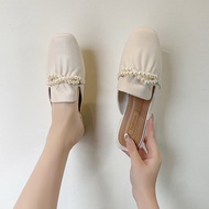 Giày búp bê JOLIE giày lười đính nơ ngọc trai nhân tạo đế mềm êm chân