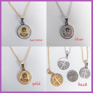 ∇ ❥ ✎ Padre Pio Stainless Necklace For Protection Men & Women Gold Two Tone Silver