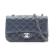 香奈兒 (CHANEL) 迷你絎縫 20 鏈條肩背包 A69900 皮革 藍色 二手 SHW CC