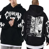 Mens Anime Hoodies Japanese Manga Chainsaw Man Denji Pochita Graphic Hoodie Men Tee