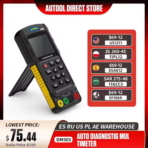 AUTOOL DM303 Car Circuit Tester Auto Diagnostic Digital Multimeter Oscilloscope Ammeter Analog Signa