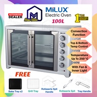 Milux Electric Oven 100L MOT-100FD French Door Rotisserie Convection Function Bake Toast Grill / Khi