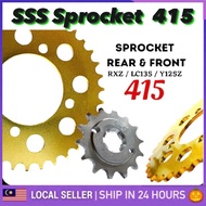 Yamaha RXZ Y125Z LC135 SPROCKET 415 GOLD SSS ALLOY STEEL REAR FRONT STEEL SPROCKET Spocket Emas SSS 