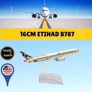 16cm Etihad B787 Diecast Metal Airplane Model Toy Aircraft Simulation Plane with Display Stand Colle
