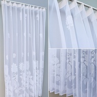 Elegant Floral Patterned Vitrase Curtains - Thin Curtains for Room & Window Dividers