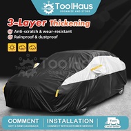Waterproof Car Cover 3 Layers All Weather Snowproof UV Windproof Outdoor Full Car Cover Myvi City