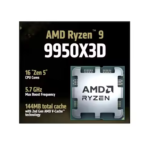 Ryzen 9 9950X3D 16-Core 32-Thread Unlocked Desktop Processor The Strongest Gaming CPU New Bulk Pack