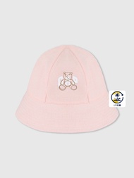 女幼童裝|Logo小熊刺繡防曬漁夫帽-粉色