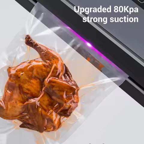 Food Sealer Vacuum Sealer Machine 80Kpa Suction 6 Modes Built in Cutter Full Automatic Food Sealer w