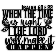 Isaiah 60 22 Butterfly Metal Wall Decor - Christian Faith Room Decor Motivational Inspirational Scri