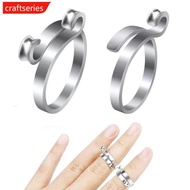 CRAFTSERIES 2Pcs Adjustable Knitting Crochet Loop Ring Thread Wrapped Ring Knitted Yarn Ring Sewing 