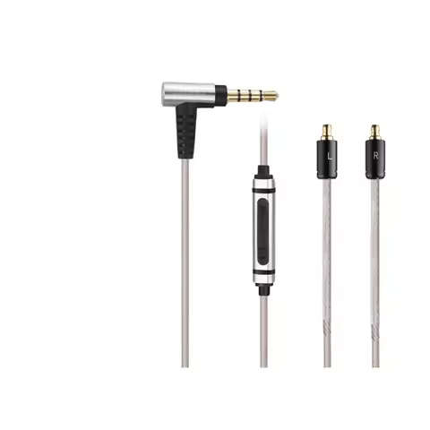 sliver coated Audio Cable with Mic For Sennheiser IE 500 PRO IE 400 PRO IE100 PRO BT