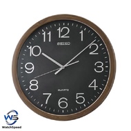Seiko Clock QXA806A QXA806 Decorator Brown Marble Casing Black Dial Analog Quiet Sweep Silent Movement Wall Clock