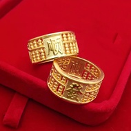 [Boutique] Vietnam Sand Gold Ring Abacus Ring Brass Gold-Plated Jewelry Retro Fashion Seiko