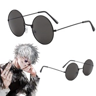 Jujutsu Kaisen Gojo Satoru Cosplay Glasses Black Round Sun Glasses with Lenses For Aldult Kids Gift