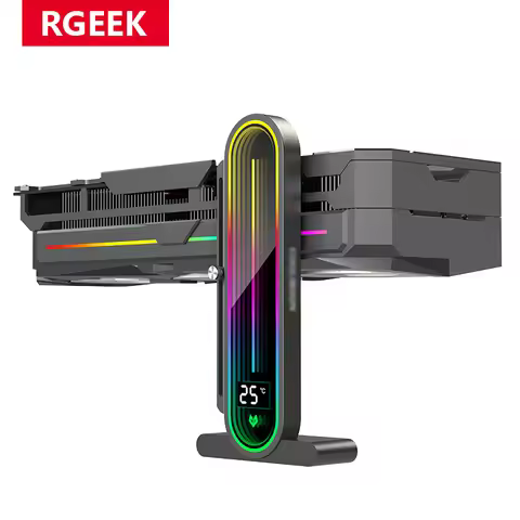 RGEEK Graphics Card Bracket GPU Stand Holder with LED Display Temperature Screen Video Card Holder f