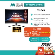 MSI Optix G32C4X/ G27C4X Curved Gaming Monitor with FULL HD (32"/27"/1920x1080/250Hz/VA Panel/1ms)