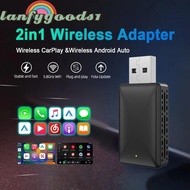 LANFYGOODS Android Auto Adapter, 2 IN 1 Bluetooth 5.0 Wireless CarPlay Adapter, Travel Plug And Play