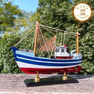 實木小漁船模型擺件手工兒童工藝禮品擺飾船一帆風順帆船客廳玄關裝飾品