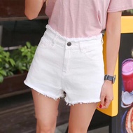 Yang star with Korea flash stream Sugau waist hot trousers slim legs white cowboy shorts Girl