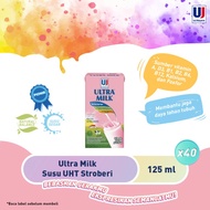 Ultra Milk Susu UHT Stroberi 125ml - 1 Dus Isi 40 pcs
