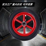 ST-🚤Trolley Platform Trolley Industrial Casters Black Red Outdoor Solid Heavy Duty Silent Rubber Tire Roller Wheel TXWP