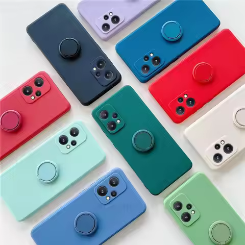 Original Liquid Holder Ring Case On For Oppo Realme 9 8 Pro Plus 9i 8i 5G 9pro A9 A5 2020 Soft Tpu S
