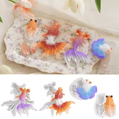 Multi-Style 3D Fish Shape Silicone Mold DIY Octopus Carp Shape Epoxy Resin Mold DIY Jewelry Making M