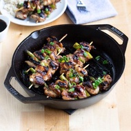 美國LODGE 美國製雙耳圓形鑄鐵橫紋煎烤鍋-27cm L8GPL