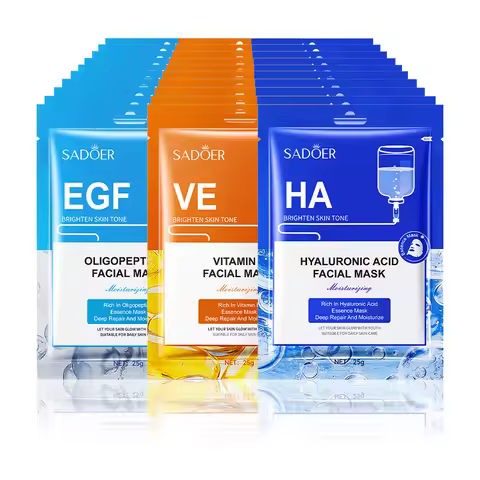30pcs Hyaluronic Acid Face Mask Vitamin E Women Face skin care Sheet Mask Moisturizing Hydrating Kor