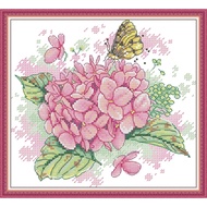 Ay Stamped Cross Stitch Ktis DMC Threads Chinese Cross Stitch Set DJoy SundIY Needlework Embroidery Kit-Hydrangea with Butterfly