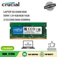 Crucial Laptop Ram SO-DIMM RAM DDR4 1.2V 4/8/16GB3200 2666 2400 2133MHz Laptop Memory RAM