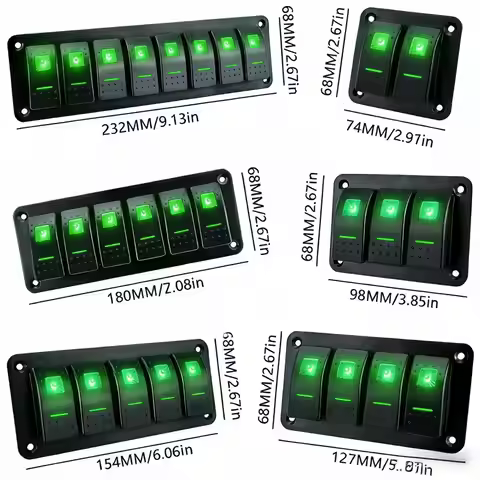 2-Group,3-Group, 4-Group, 5-Group, 6-Group, 8-Group Rocker Switch Panel , 12V/24V Cars, Ships, ATV T