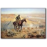 Western Cowboy Wall Art Canvas Prints The Wagon Boss By Charles Russell Old West Pictures Vintage Ho