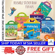 [Little B House] Reusable Static Sticker Books Educational Learning Travel Quiet Book 安静书粘贴书 Buku Pe