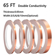 Double Conductive Copper Foil Tape 65 Feet for EMI Shielding and Outdoor Repairs