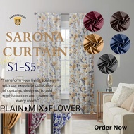 Langsir Sorona (HOOK) Ready Made Curtain / Langsir Bercorak Bunga / Langsir Rumah / Langsir Sliding 