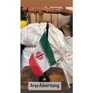 IRAN country flag + wooden table pole