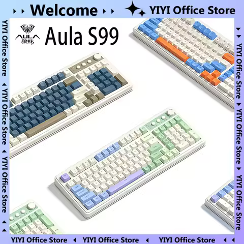 AULA S99/S99 Pro RGB Mute Tri-Mode Keyboard 99 Keys Ergonomic Customized 2.4G Wireless Wired PC Gami