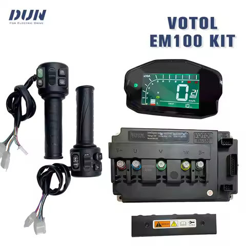 Votol Controller Kit EM100 Boost Current 120A 72V Votol EM100S with DKD Display and T08 Throttle For