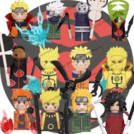 Naruto Building Blocks Sasuke Kakashi Akatsuki bricks Anime Mini Action Figures Heads Assembly Toys 