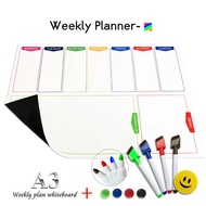 A3 Magnetic Weekly & Monthly Planner Whiteboard Fridge Magnet Flexible Daily Message Drawing Refrige