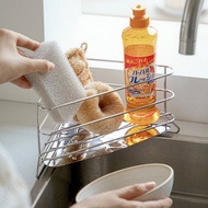 日本霜山 水槽用304不鏽鋼三角形瀝水收納架/轉角置物架