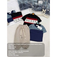 VN A633 | 3in1 2T-SHIRT KIDSWEAR TERNO KHAKI PANTS | SMALL SIZE 1-7YO