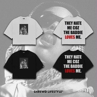 SHREWD "BADDIE" BOXY CROPPED TEE Menswear Streetwear Shirt CrewNeck Tshirt Classic Graphics Fit
