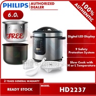 【Free Stainless Steel Pot】Philips 6.0L All In One Multicooker Pressure Cooker HD2237 (HD2237/73) Replacement HD2137