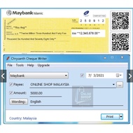 CHEQUE WRITER SOFTWARE_Malaysian Version (CD FORMAT)